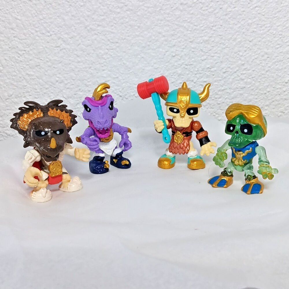 Treasure X Action Figures Dinos Skeletons Lot Of 4 Loose Replacement Toys Moose
